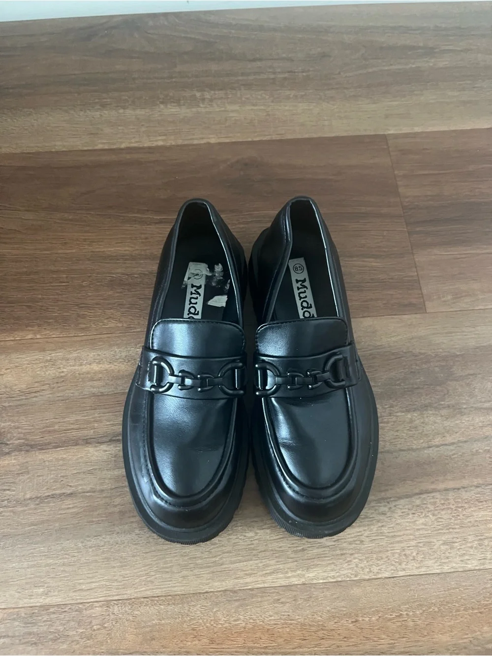Mudd Black Chunky Chain Loafers